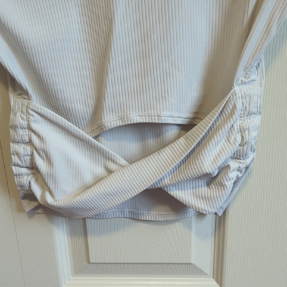 lululemon athletica Cream/Beige Ribbed Crop Top With Twist Detail - Picture 5 of 5